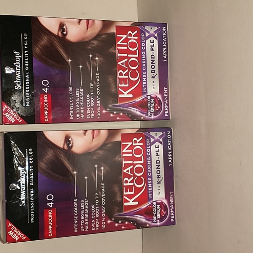 Schwarzkopf Hair Color Cappuccino 4.0 Two Packages.
